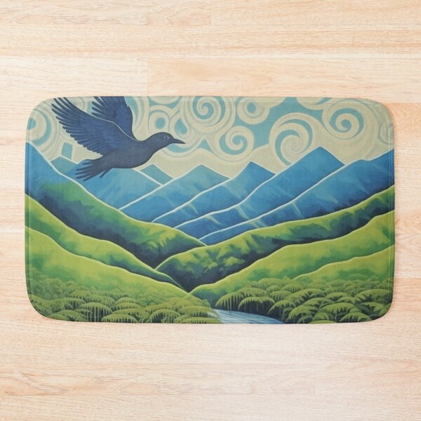 Item preview, New Zealand in blue and green with bird. (2) designed and sold by ArtbyJanineTate.