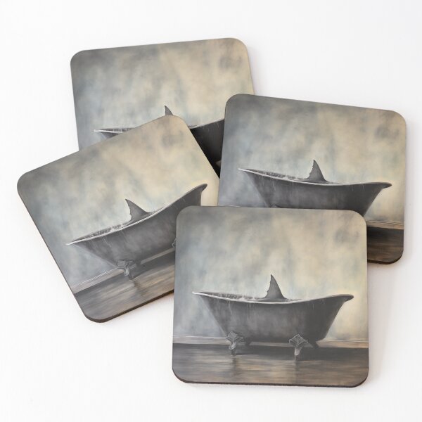 Item preview, Shark taking a bath in clawfoot tub designed and sold by Shelly Little.