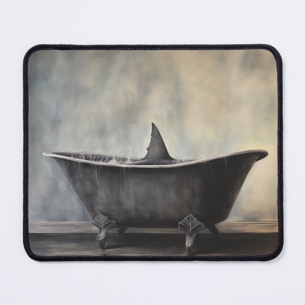 Item preview, Shark taking a bath in clawfoot tub designed and sold by Shelly Little.