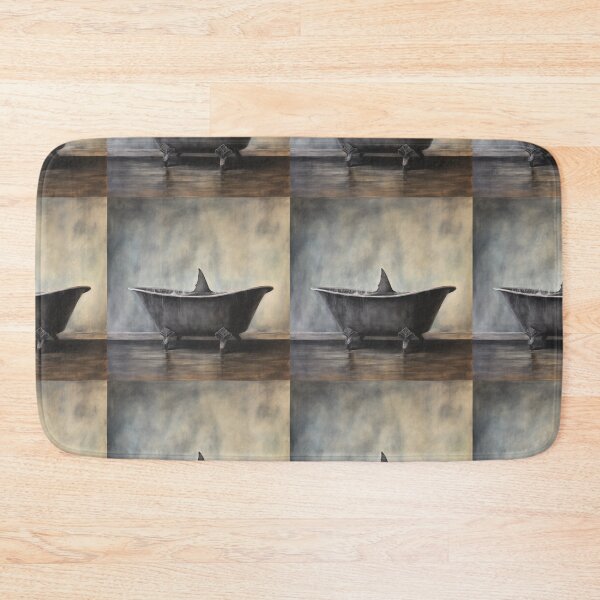 Item preview, Shark taking a bath in clawfoot tub designed and sold by Shelly Little.