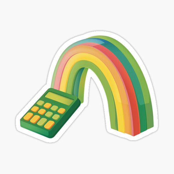 Graphing Math Calculator with Simple Rainbow Colors Sticker