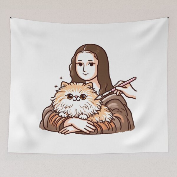 Aperçu de l'œuvre Monalisa avec chat créée et vendue par LemuellTrends.