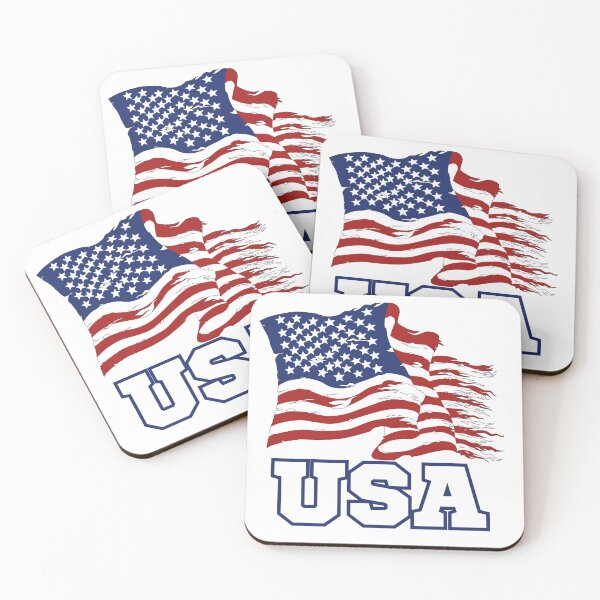 Item preview, Tattered and Battle Worn American Flag Design with USA in white letters designed and sold by AmericaFreedom.
