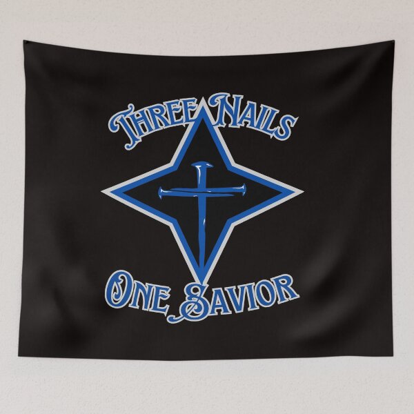 Item preview, Three Nails One Savior (blue) designed and sold by Tripp Art Studio.