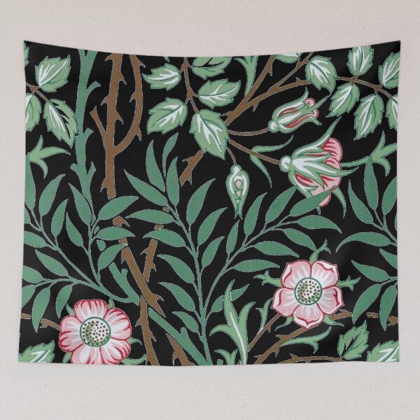 Aperçu de l'œuvre William Morris Rose sauvage Fond d'écran créée et vendue par Pixelchicken.