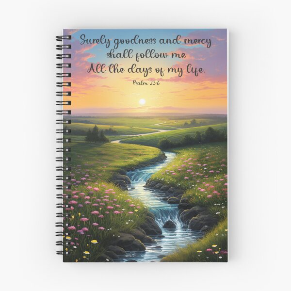 Item preview, Streams of Water Through Flowers Sunset Psalm 23:6 designed and sold by Olivercat2018.