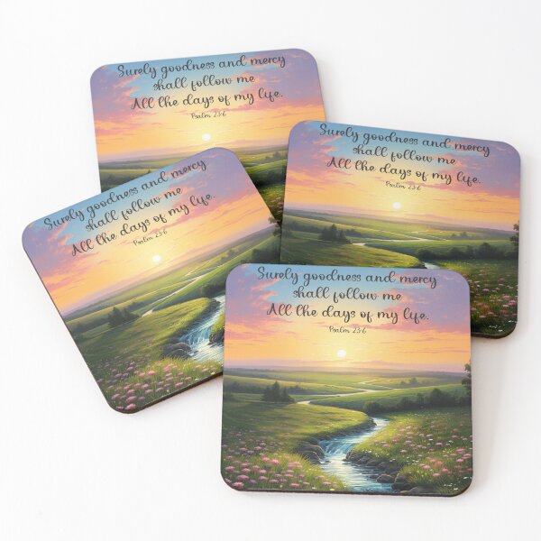 Item preview, Streams of Water Through Flowers Sunset Psalm 23:6 designed and sold by Olivercat2018.