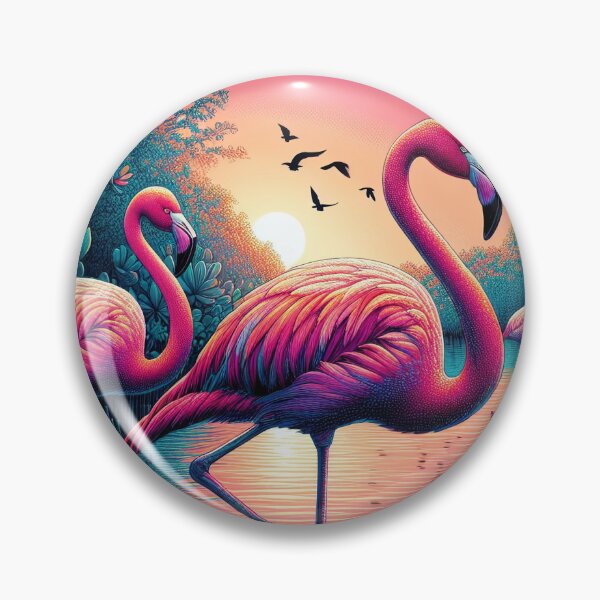 Item preview, Sunset flamingos designed and sold by Kallak-AI-Art.