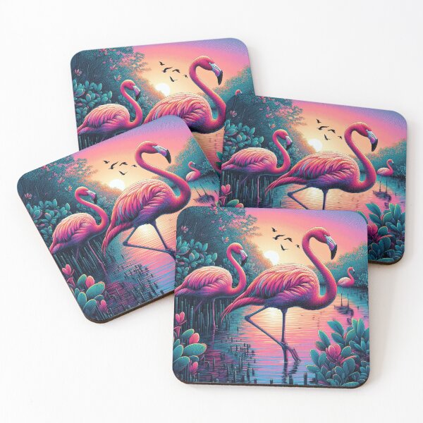 Item preview, Sunset flamingos designed and sold by Kallak-AI-Art.