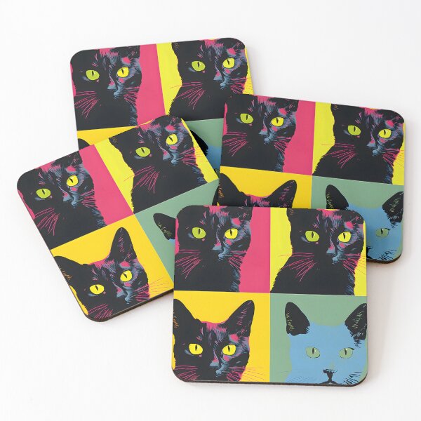 Item preview, Black cat portraits drawing. animal colorful. Animal throw pillow.  designed and sold by formform.