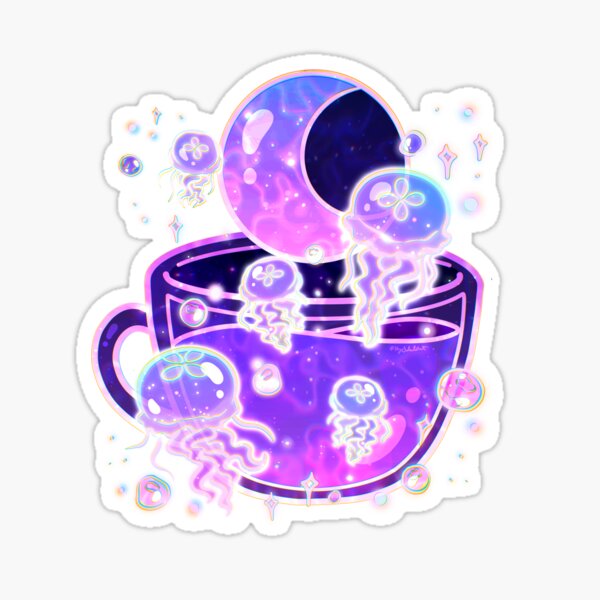 Item preview, Cosmic Jellyfish Teacup designed and sold by heysoleilart.
