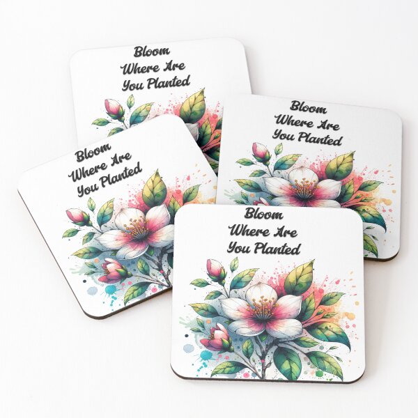 Item preview, Bloom where are you planted quote designed and sold by ColorMuse Collective.