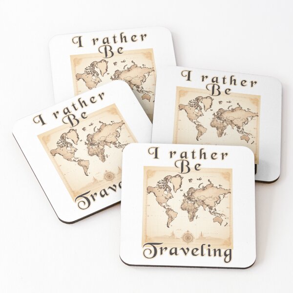 Item preview, I Rather Be Traveling Old Map Print designed and sold by Thehatinthecat.