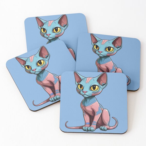 Item preview, Mutlicolor cartoon sphinx cat kitten designed and sold by PrintsBySarahB.