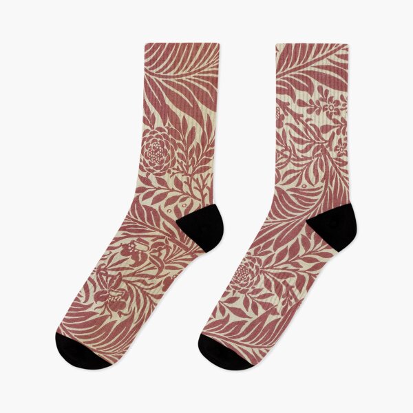 Artikelvorschau, William Morris Blumenpapier Burgunderrot und Weiß entworfen und verkauft von Pixelchicken.
