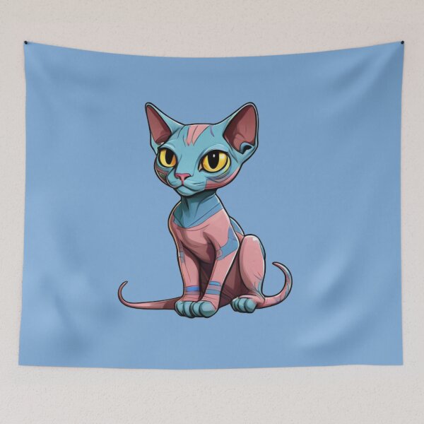 Item preview, Mutlicolor cartoon sphinx cat kitten designed and sold by PrintsBySarahB.