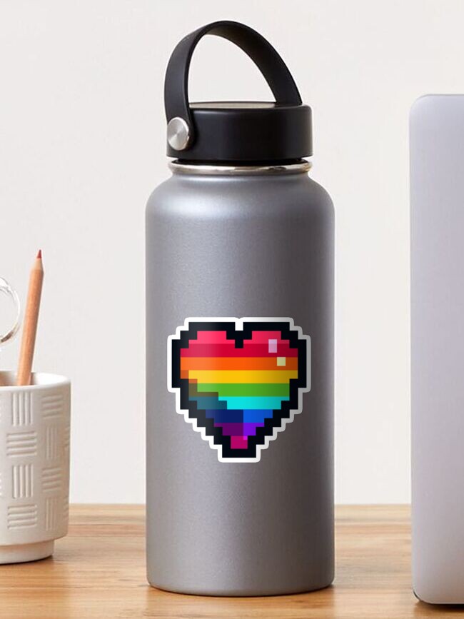 Thumbnail 1 of 3, Sticker, Little Rainbow Heart designed and sold by Flickingjane.
