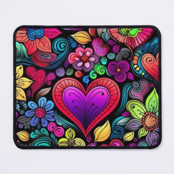Item preview, Brightly colored heart and flowers designed and sold by Blessinger77.