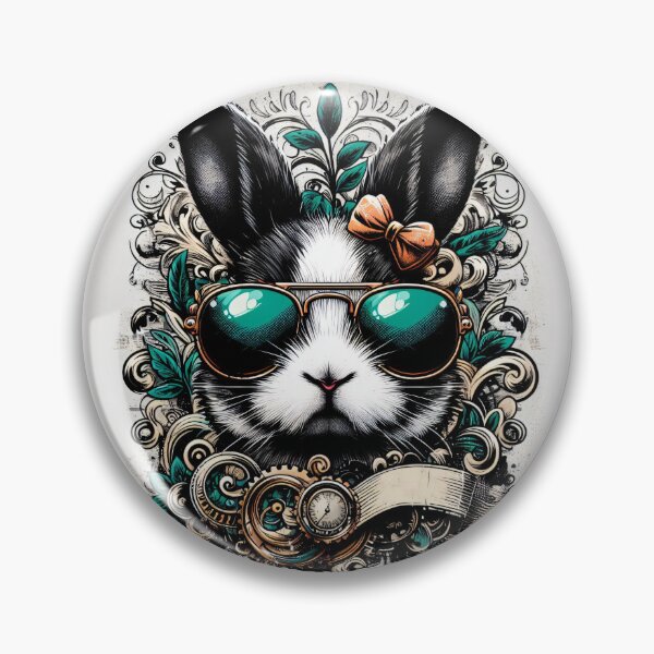 Item preview, rabbit wearing sunglasses and a bow designed and sold by Mechanical-Artt.