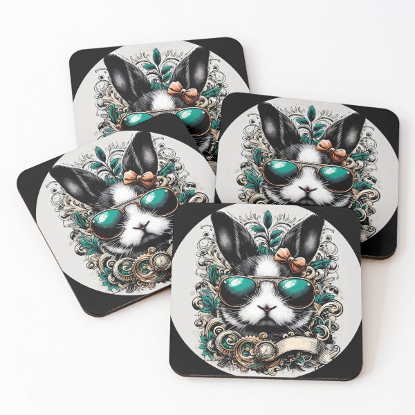 Item preview, rabbit wearing sunglasses and a bow designed and sold by Mechanical-Artt.