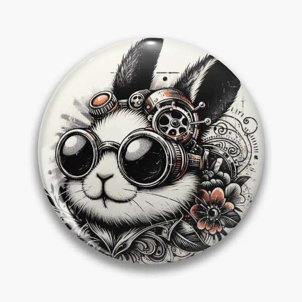 Item preview, rabbit wearing steampunk glasses designed and sold by Mechanical-Artt.