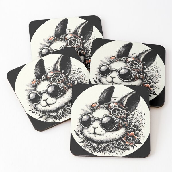 Item preview, rabbit wearing steampunk glasses designed and sold by Mechanical-Artt.