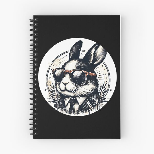 Item preview, black and white rabbit wearing sunglasses designed and sold by Mechanical-Artt.