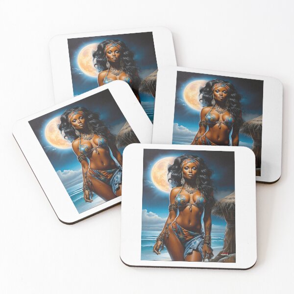 Item preview, African Moonwalker; Moon Worshiper; AI Fantasy Art; designed and sold by Mona-Leilah.