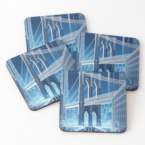 Item preview, Brooklyn bridge blue print designed and sold by MogolArt.