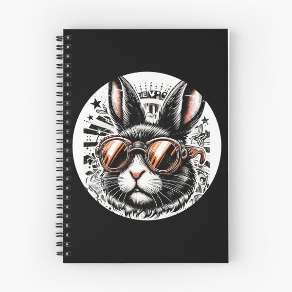 Item preview, black and white rabbit wearing orange sunglasses designed and sold by Mechanical-Artt.