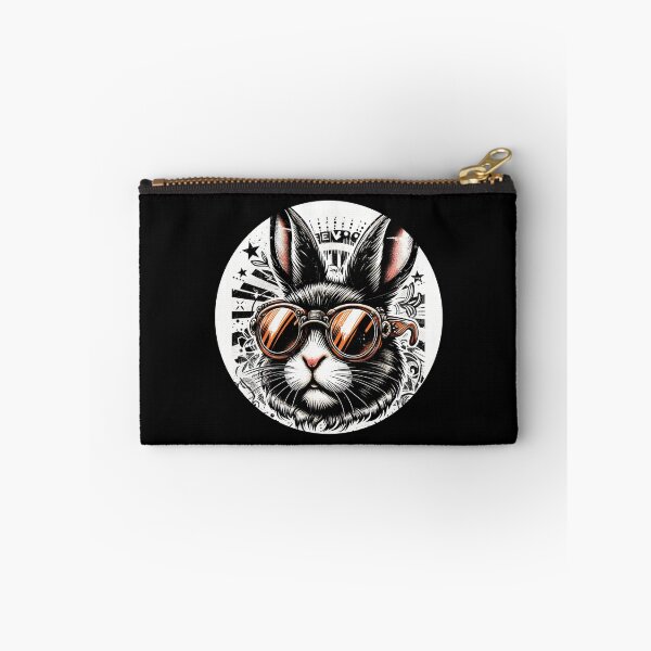 Item preview, black and white rabbit wearing orange sunglasses designed and sold by Mechanical-Artt.