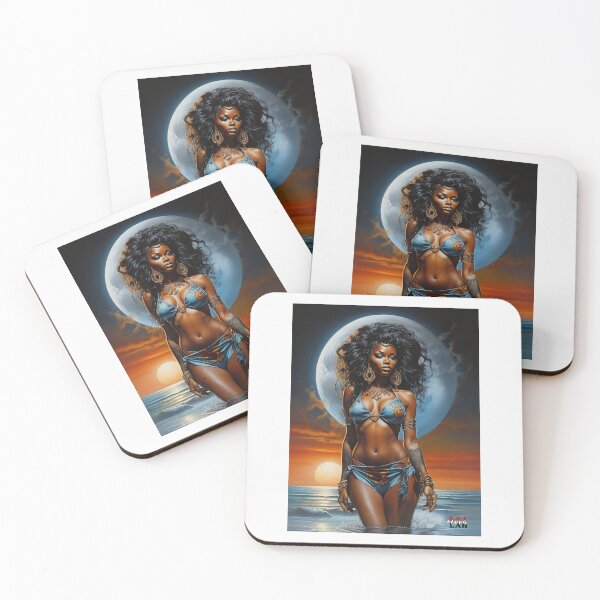 Item preview, African Moonwalker; Moon Worshiper; AI Fantasy Art; designed and sold by Mona-Leilah.