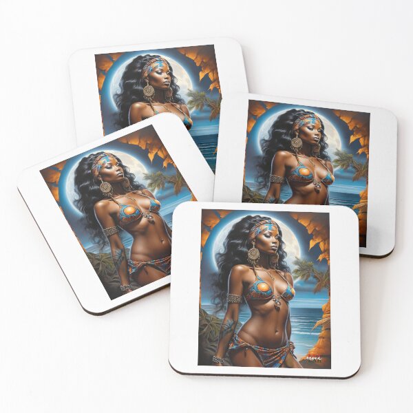 Item preview, African Moonwalker; Moon Worshiper; AI Fantasy Art; designed and sold by Mona-Leilah.