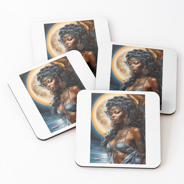 Item preview, African Moonwalker; Moon Worshiper; AI Fantasy Art; designed and sold by Mona-Leilah.