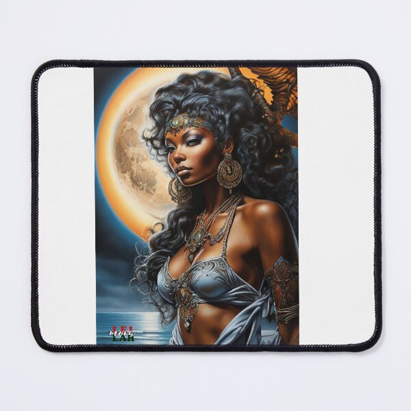 Item preview, African Moonwalker; Moon Worshiper; AI Fantasy Art; designed and sold by Mona-Leilah.