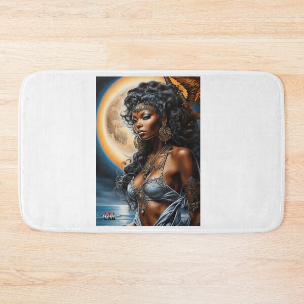 Aperçu de l'œuvre Marcheur de lune africain ; Adorateur de la Lune ; Art fantastique de l'IA ; créée et vendue par Mona-Leilah.