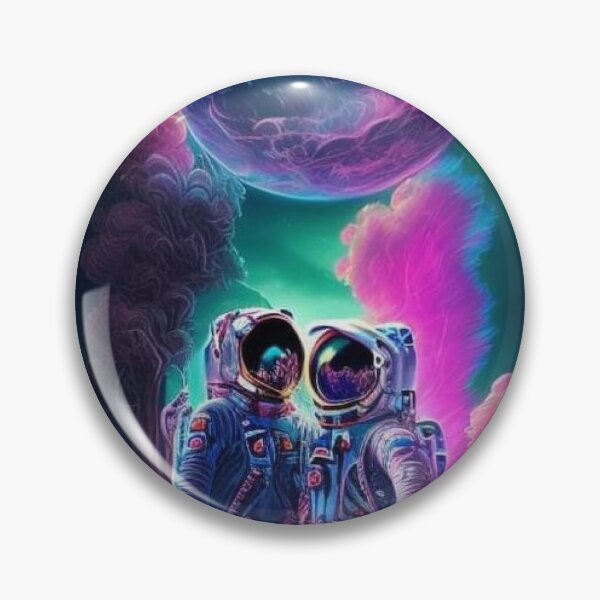 Item preview, Cosmic Romance: A Pair of Enchanted Astronauts Among Colorful Planets designed and sold by CulinaryCenter.