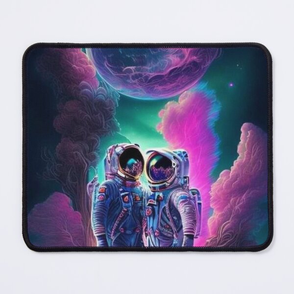 Item preview, Cosmic Romance: A Pair of Enchanted Astronauts Among Colorful Planets designed and sold by CulinaryCenter.