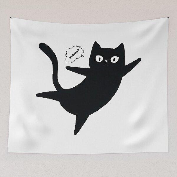 Item preview, Black cat say Yohoo!! designed and sold by Newrealis.