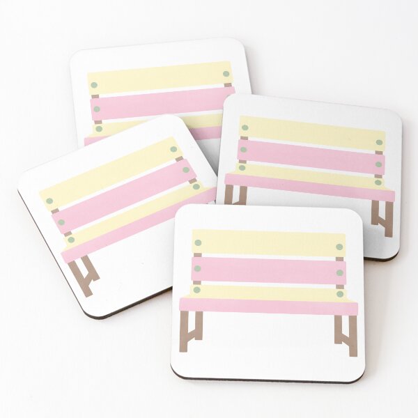 Item preview, Bench or chair in pink and yellow color cute cartoon watercolor illustration designed and sold by Anngozza2.