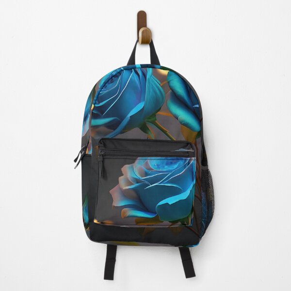 Item preview, several beautiful hyper-realistic blue roses on a dark grey background. Background: Bokeh background of lights designed and sold by brokenpones.