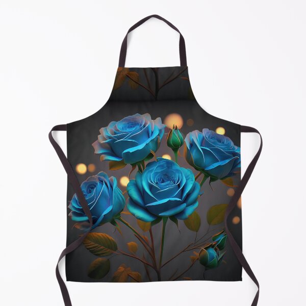 Item preview, several beautiful hyper-realistic blue roses on a dark grey background. Background: Bokeh background of lights designed and sold by brokenpones.