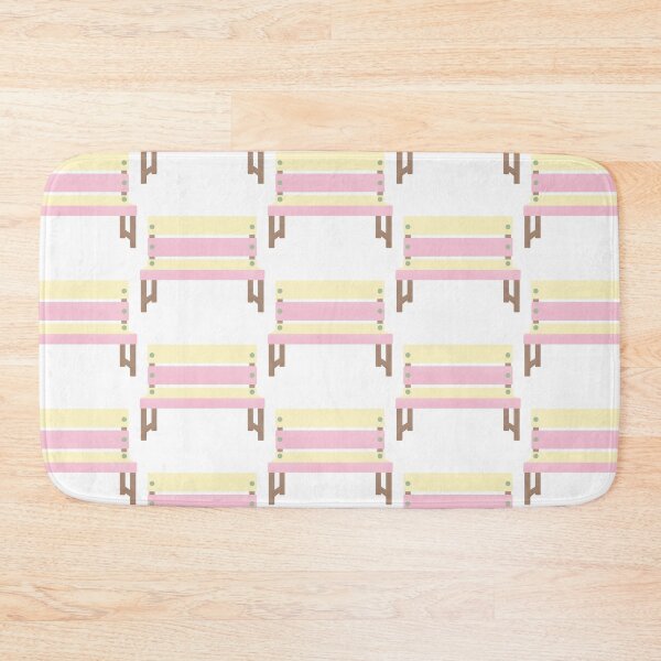Item preview, Bench or chair in pink and yellow color cute cartoon watercolor illustration designed and sold by Anngozza2.