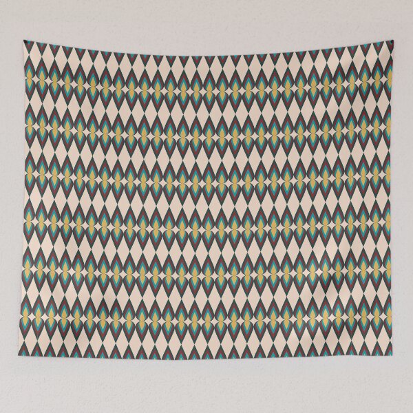 Item preview, Midcentury Modern Print - Diamond Pattern - Green and Beige designed and sold by DreamersPlan.