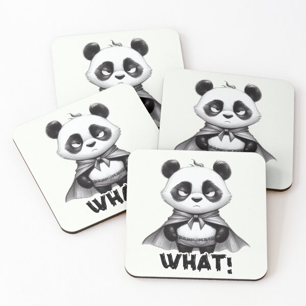 Item preview, Super Panda "WHAT!" Illustration designed and sold by RuyaFab.