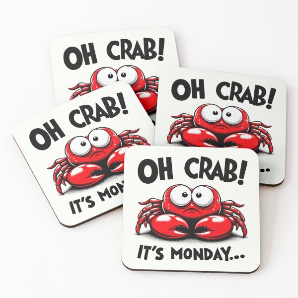 Item preview, "Oh Crab! It's Monday..." - Crab Illustration designed and sold by RuyaFab.