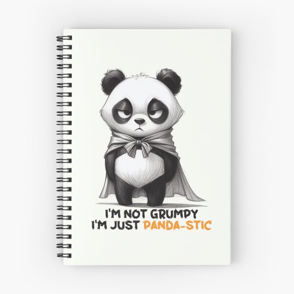 Item preview, "I'M NOT GRUMPY, I'M JUST PANDA-STIC" - Panda Illustration designed and sold by RuyaFab.