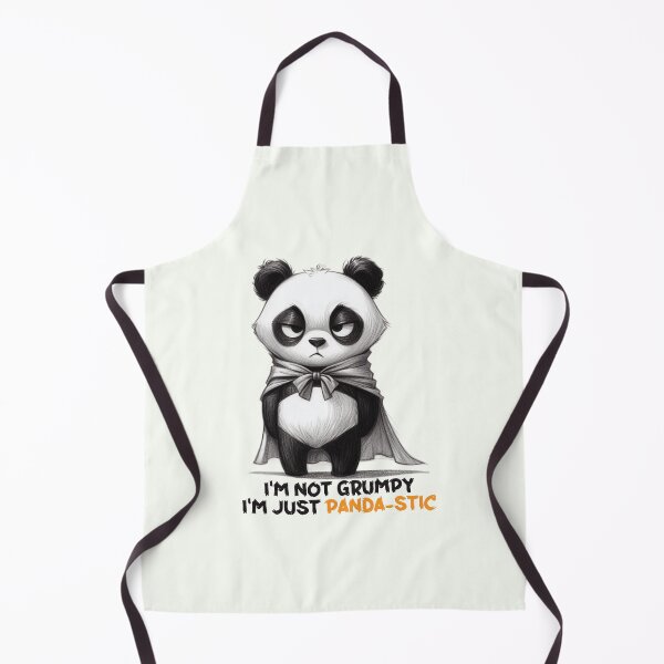 Item preview, "I'M NOT GRUMPY, I'M JUST PANDA-STIC" - Panda Illustration designed and sold by RuyaFab.