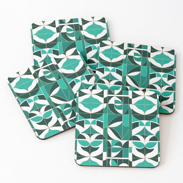 Item preview, Mid Century Modern Geometric Abstract Pattern Green designed and sold by Prints and Lifestyle.
