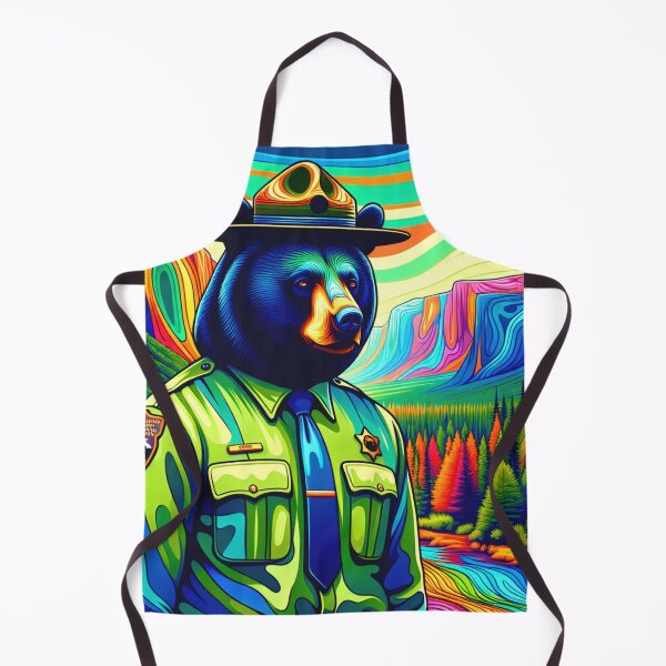 Item preview, Psychedelic Bear Ranger Yosemite National Park designed and sold by HippieFarms11.